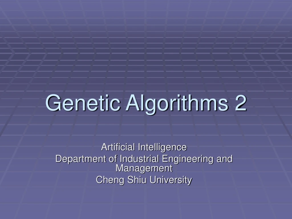 genetic algorithms 2