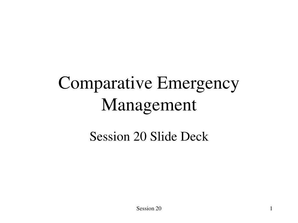 comparative emergency management