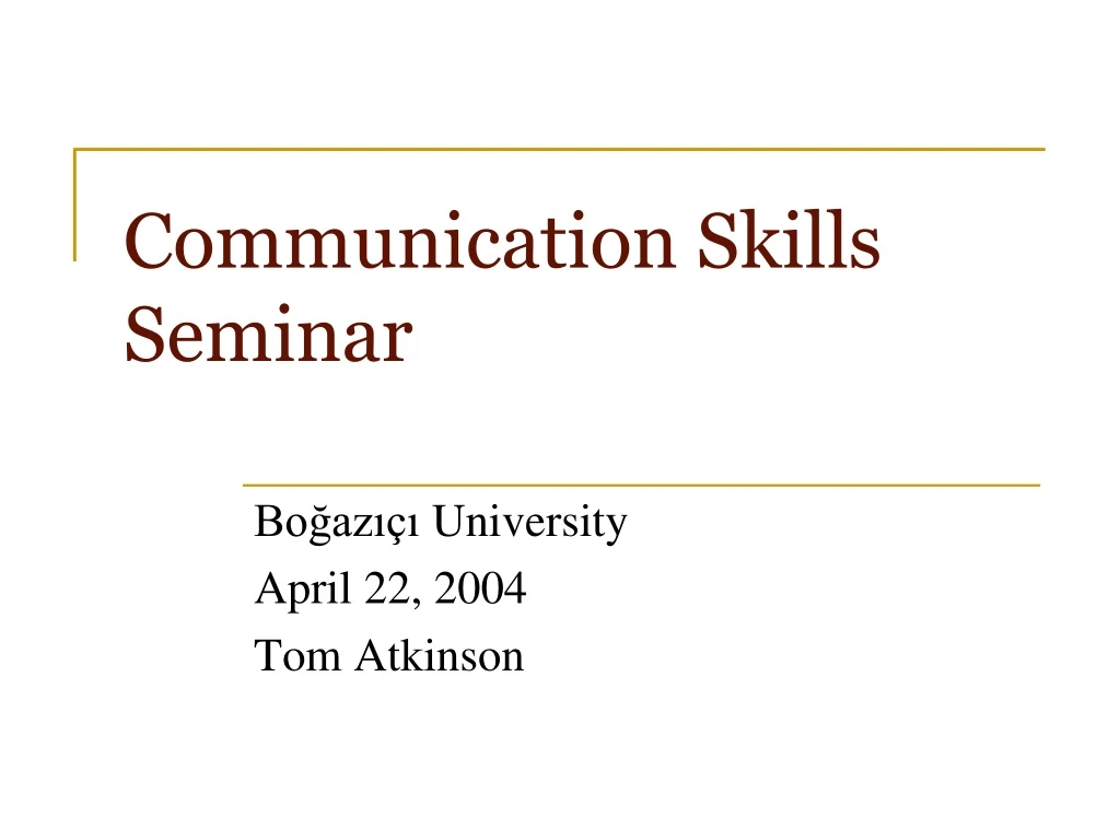 communication skills seminar