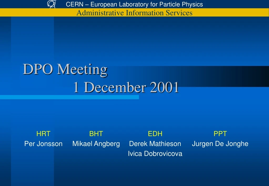 dpo meeting 1 december 2001