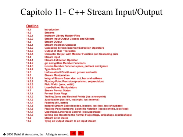 Capitolo 11- C++ Stream Input/Output