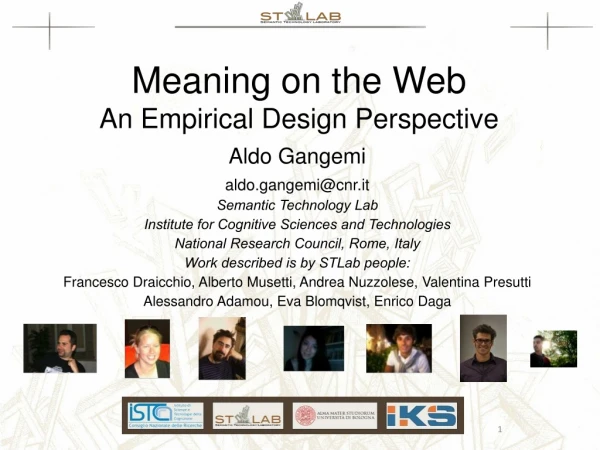 Meaning on the Web An Empirical Design Perspective