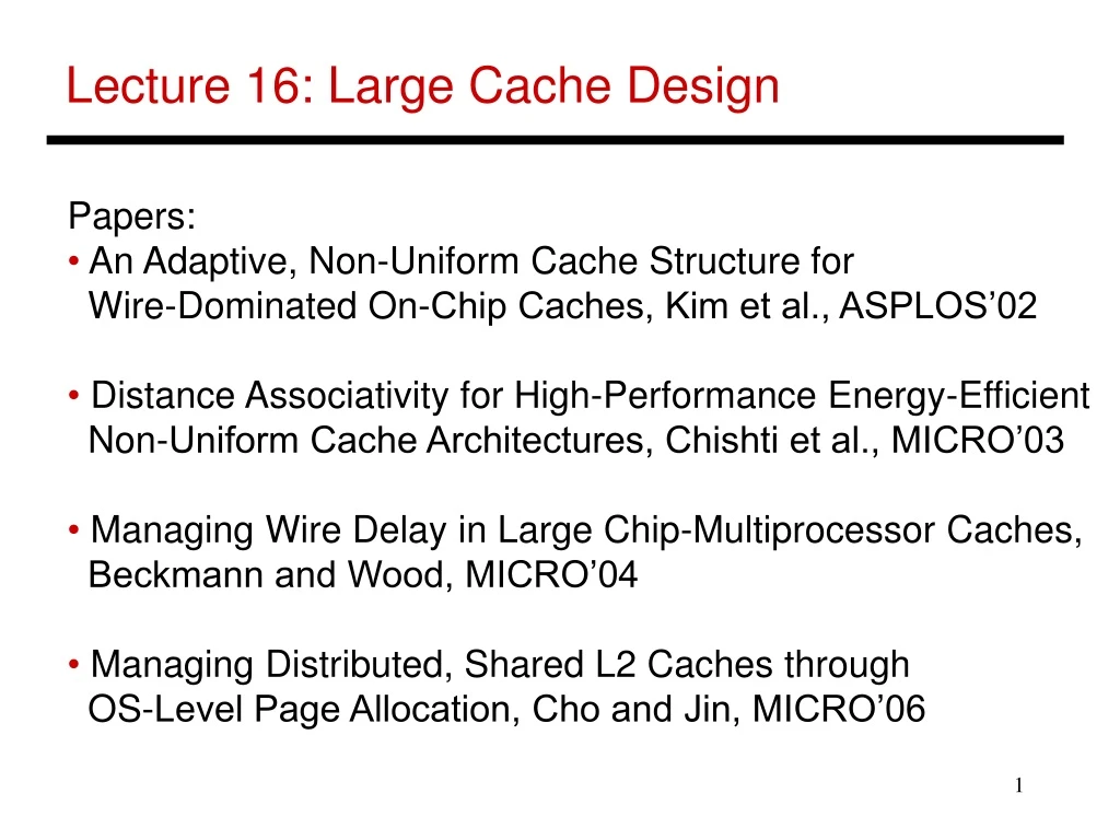 lecture 16 large cache design