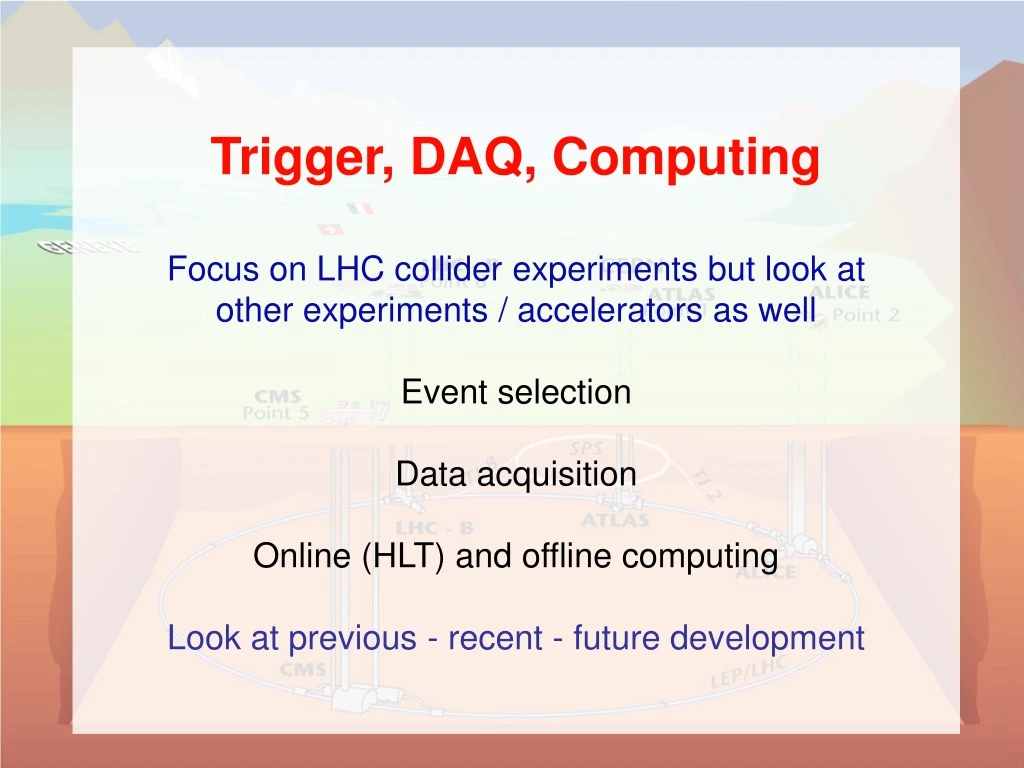 trigger daq computing focus on lhc collider