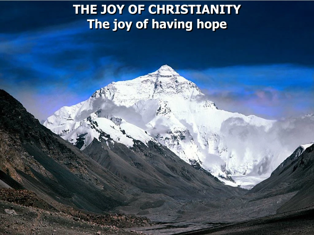 the joy of christianity the joy of having hope