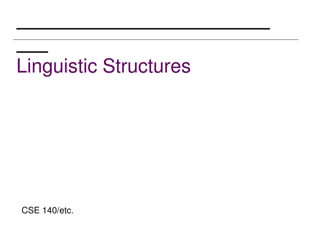 linguistic structures