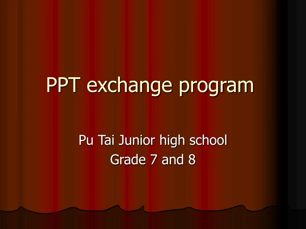 ppt exchange program