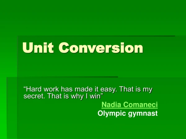 Unit Conversion