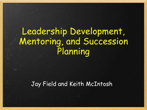 Leadership Development, Mentoring, and Succession Planning