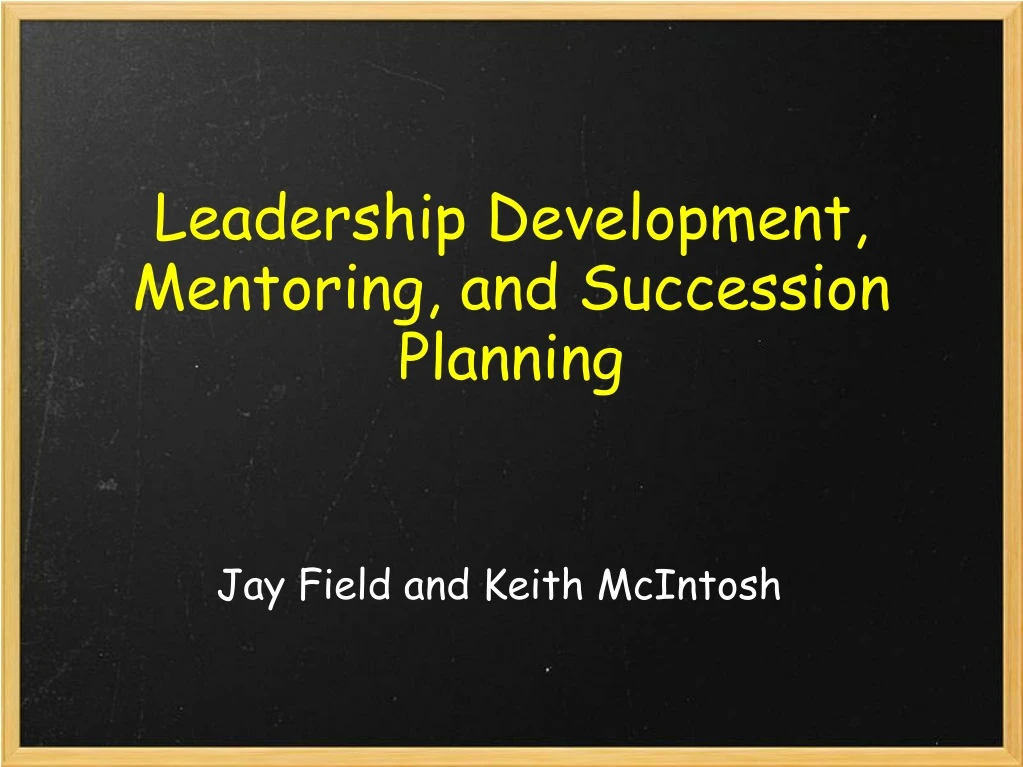 leadership development mentoring and succession planning