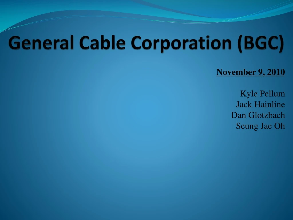 general cable corporation bgc