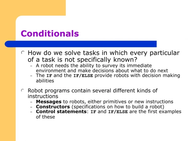 Conditionals