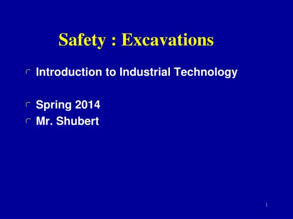 Safety : Excavations