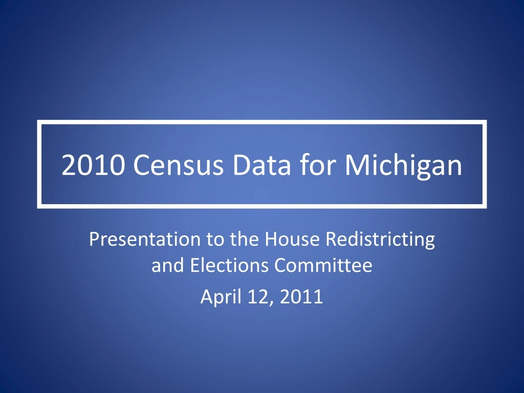 2010 census data for michigan