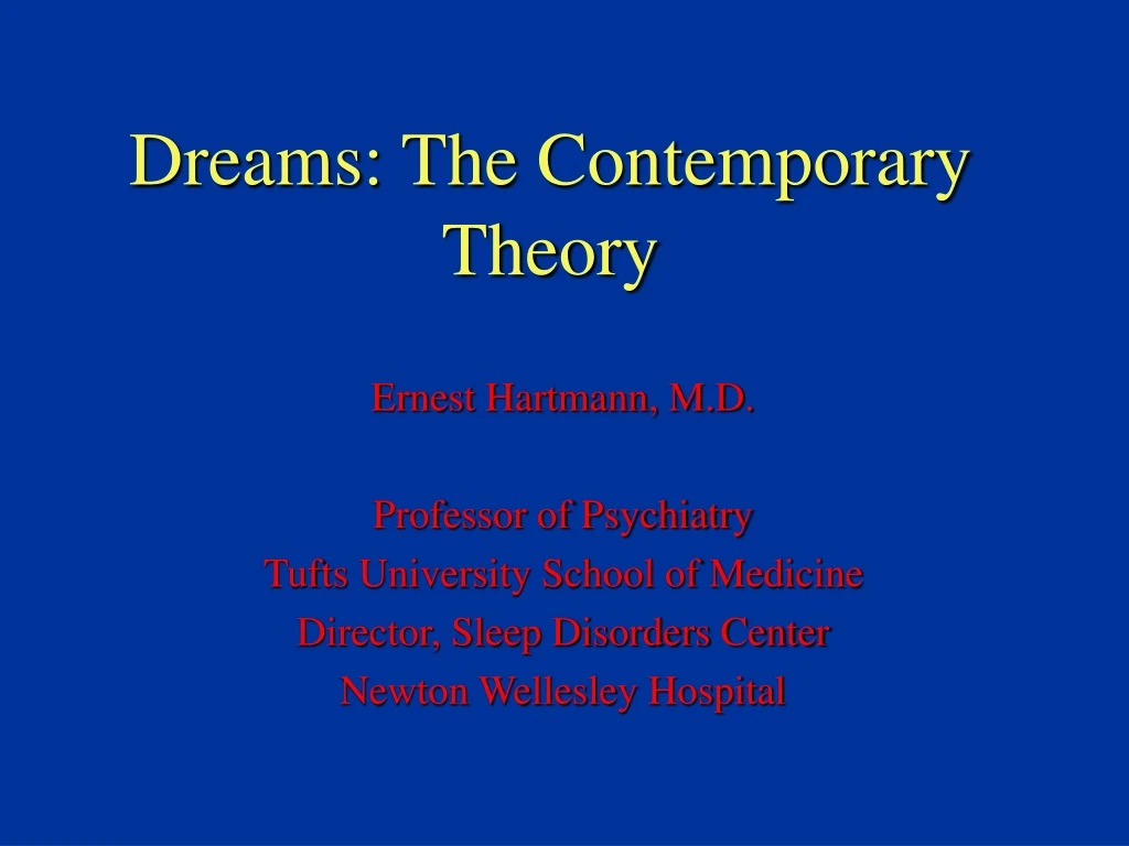 dreams the contemporary theory