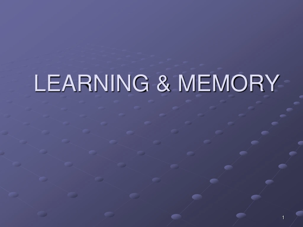 learning memory