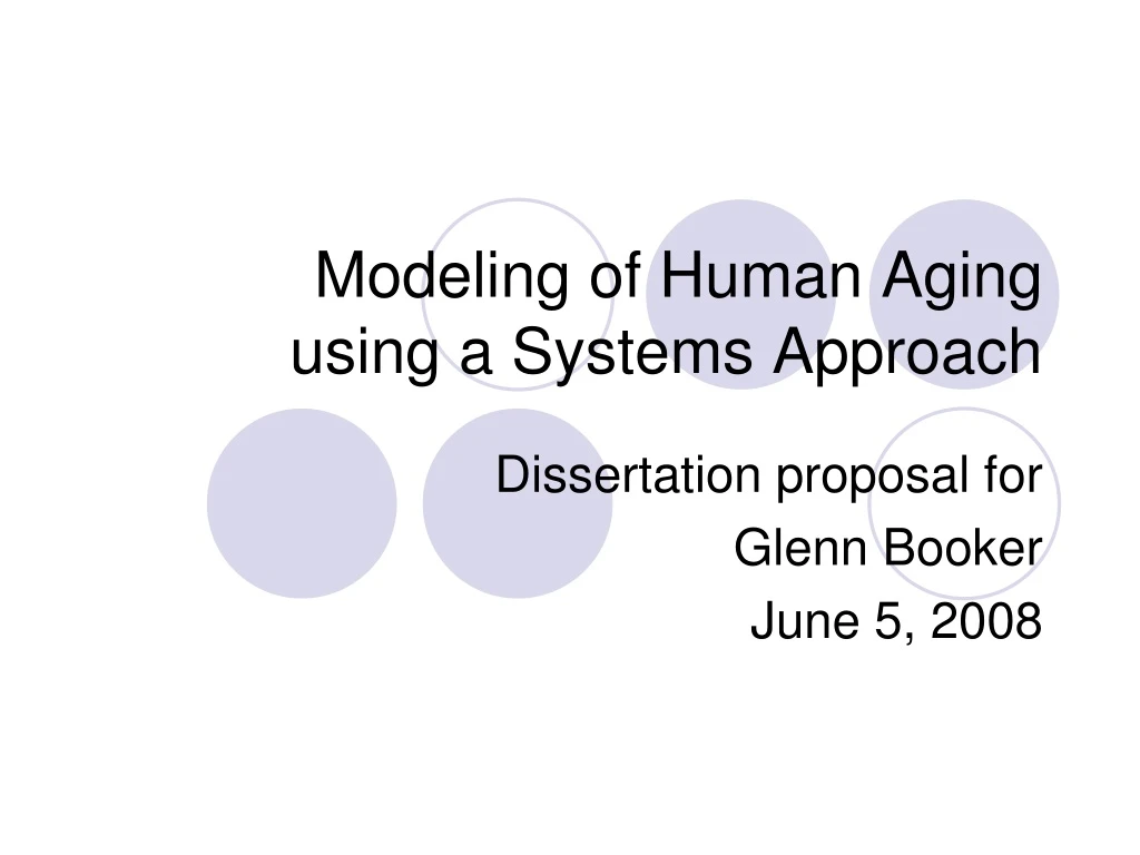 modeling of human aging using a systems approach