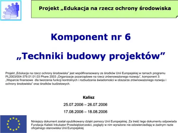 Projekt Edukacja na rzecz ochrony srodowiska jest wsp lfinansowany ze srodk w Unii Europejskiej w ramach programu PL20