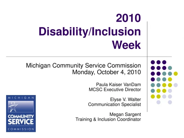 2010  Disability/Inclusion Week