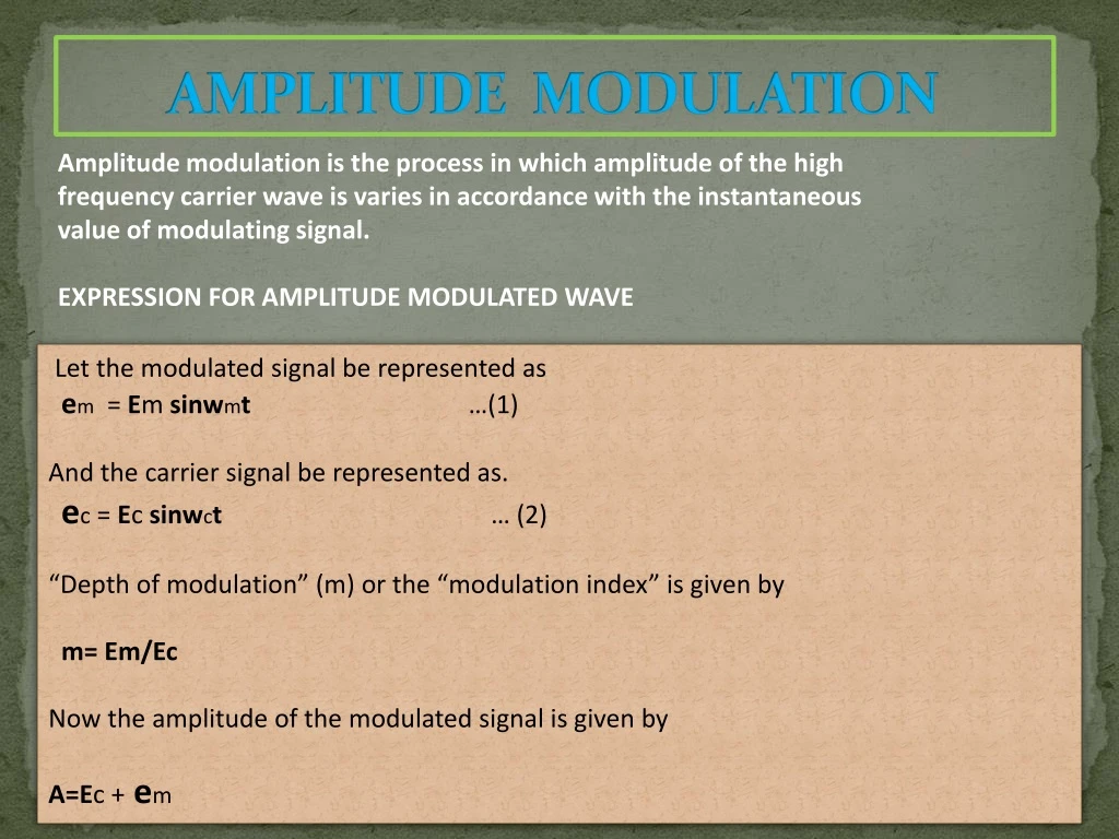 amplitude modulation