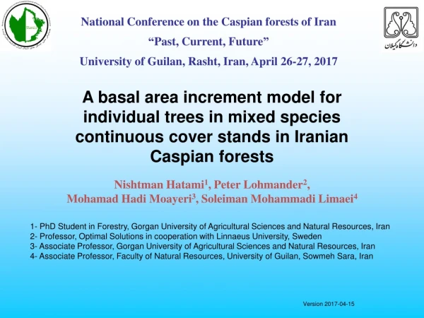 National Conference on the Caspian forests of Iran “Past, Current, Future”