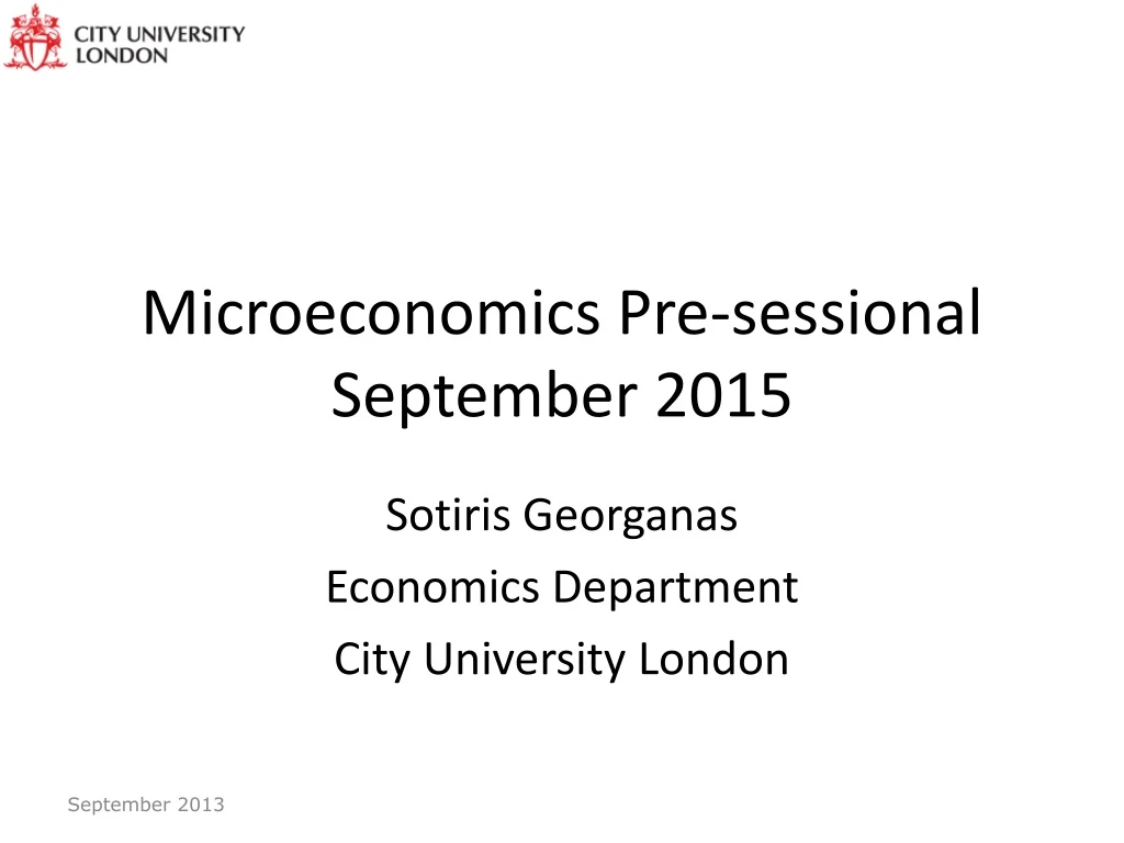 microeconomics pre sessional september 2015