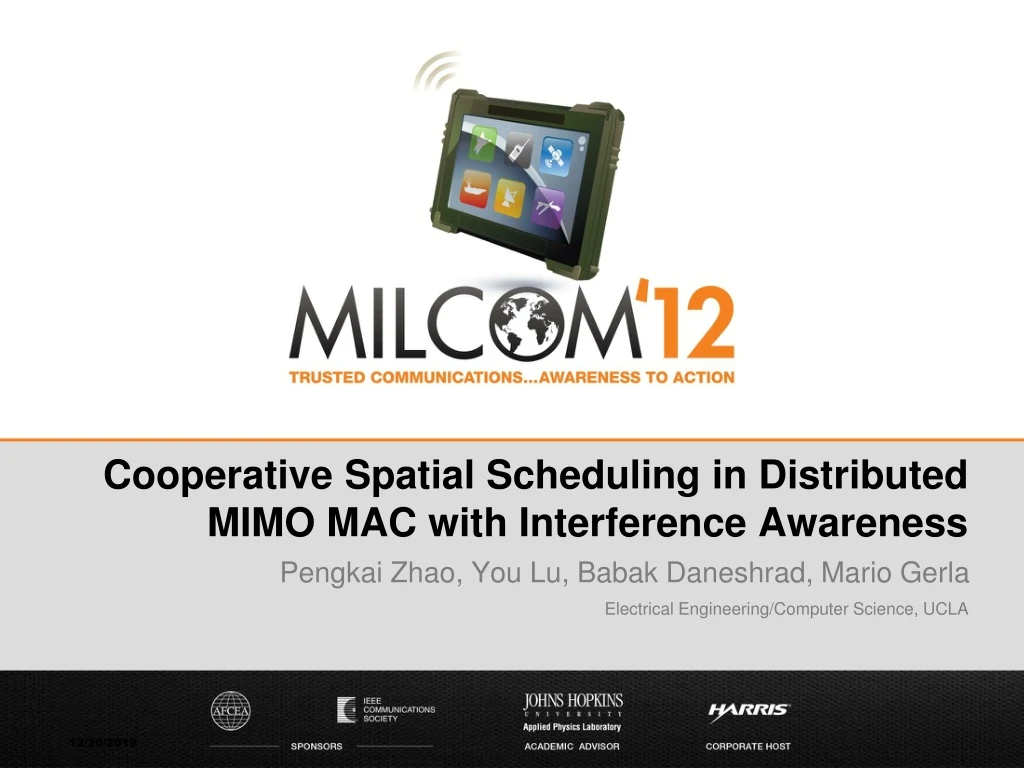 cooperative spatial scheduling in distributed