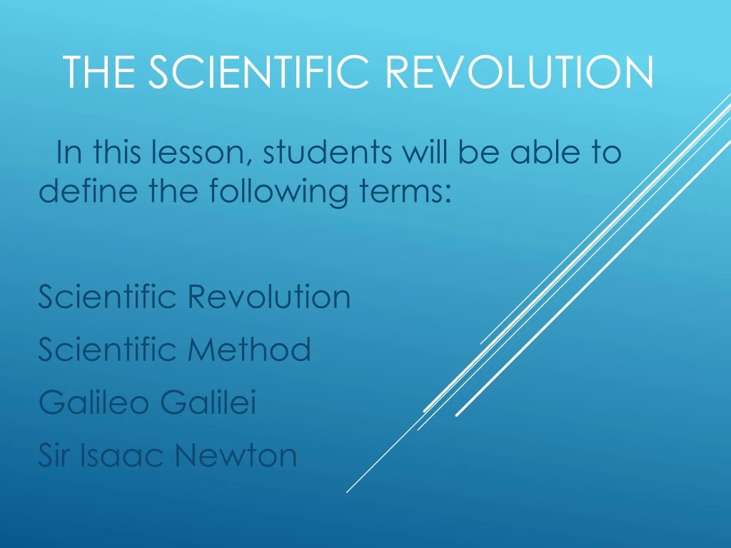 the scientific revolution