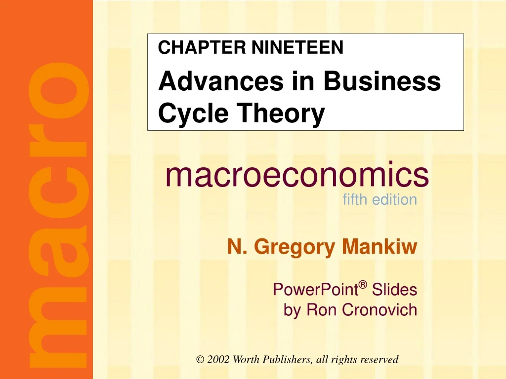 chapter nineteen advances in business cycle theory