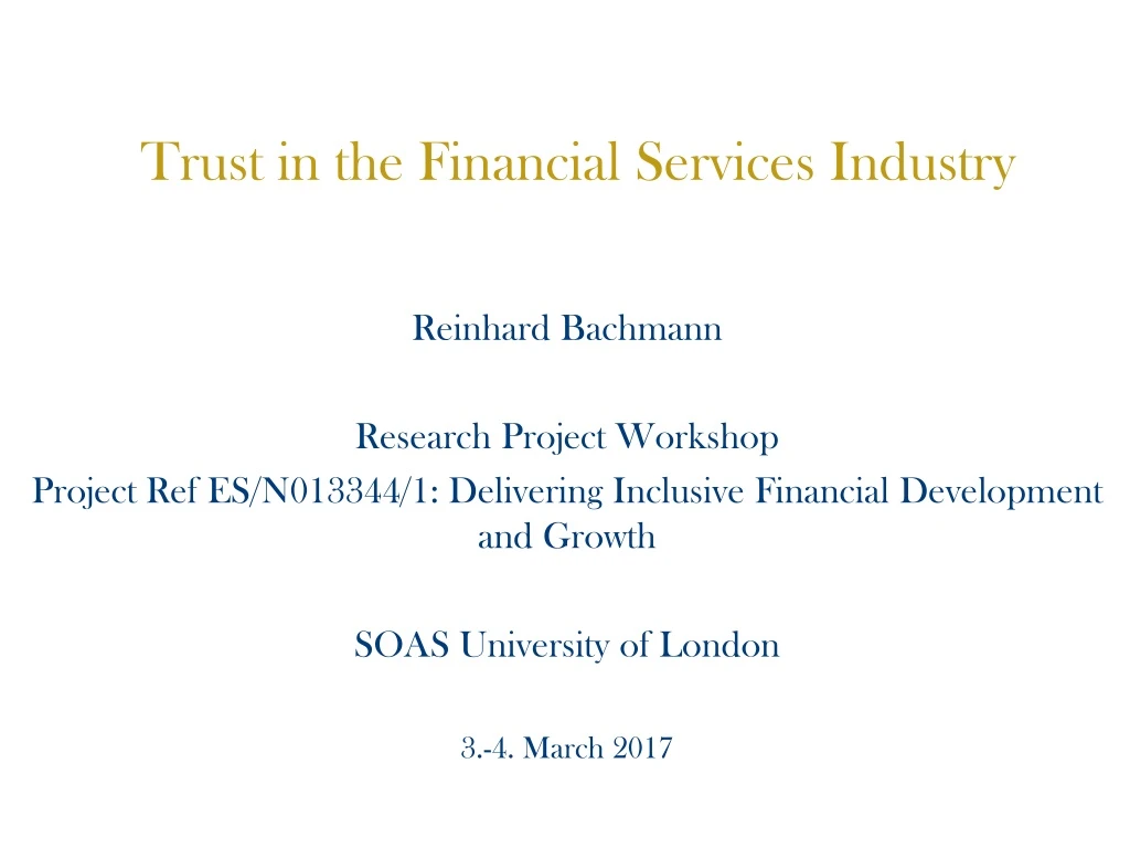 trust in the financial services industry