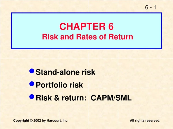 CHAPTER 6  Risk and Rates of Return