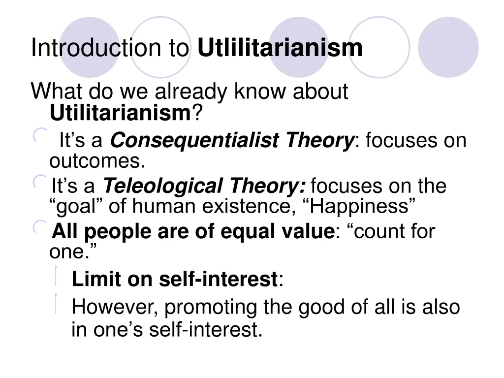 introduction to utlilitarianism