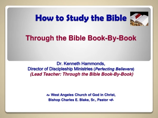 Study Book Supplement: How to Study the Bible ,  Robert M. West, Barbour Publishing