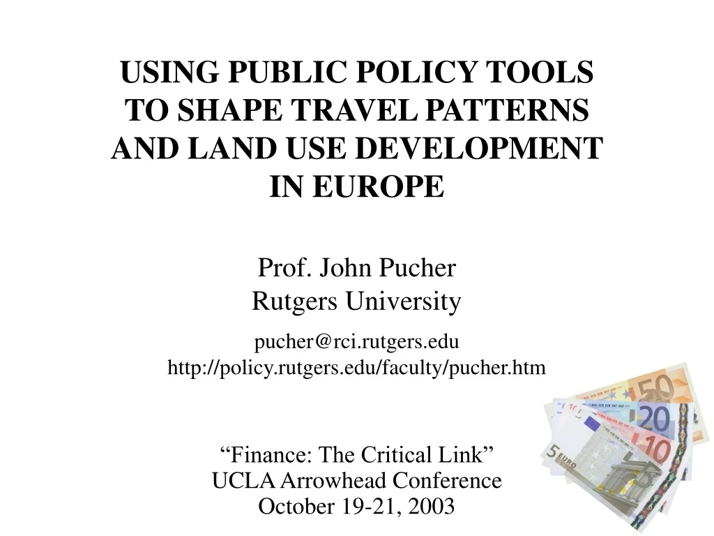 using public policy tools to shape travel