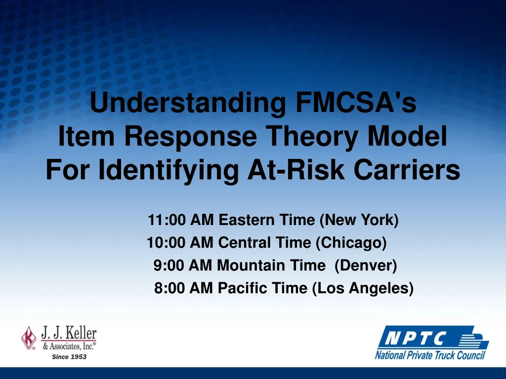 understanding fmcsa s item response theory model