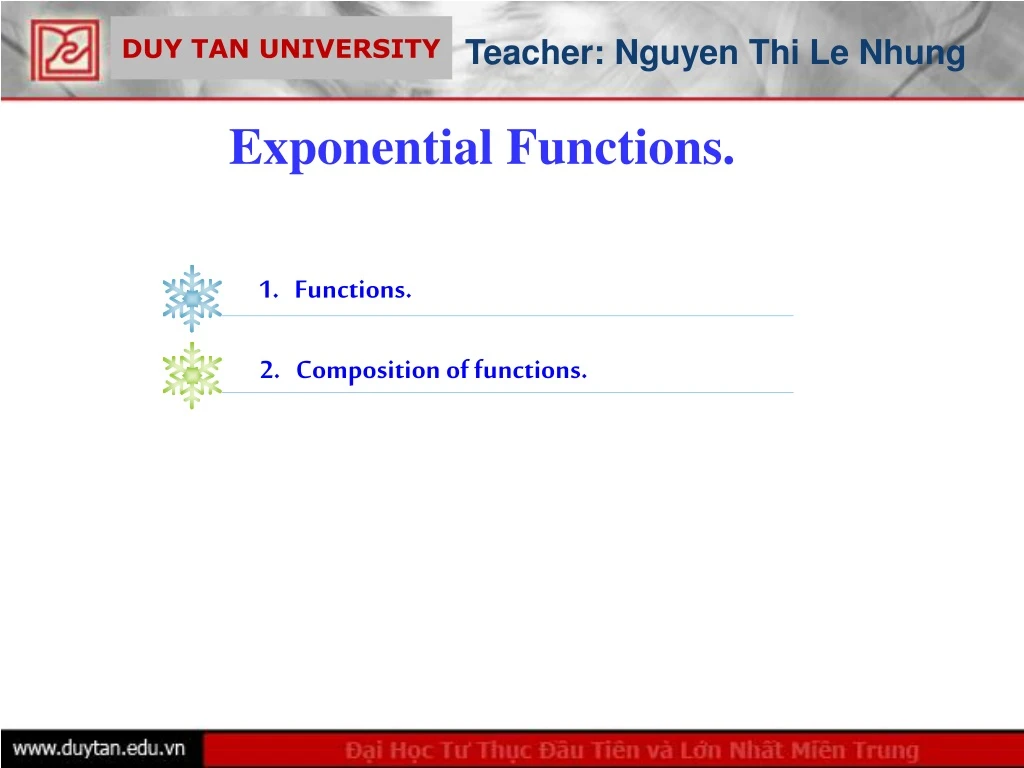 exponential functions