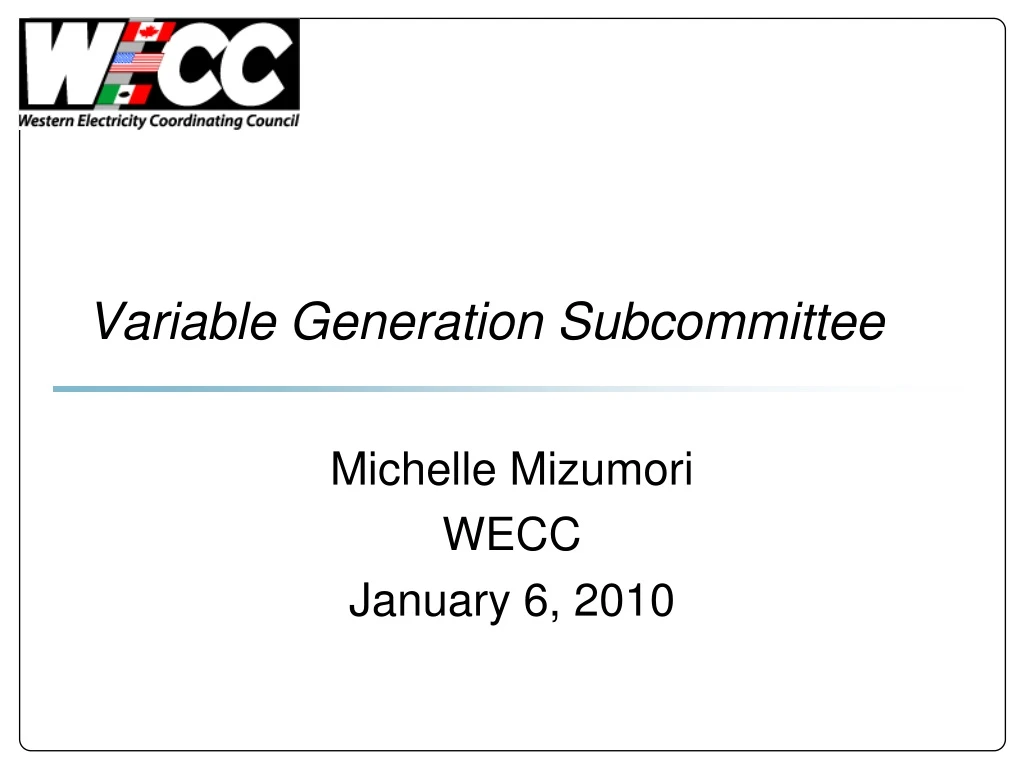 variable generation subcommittee