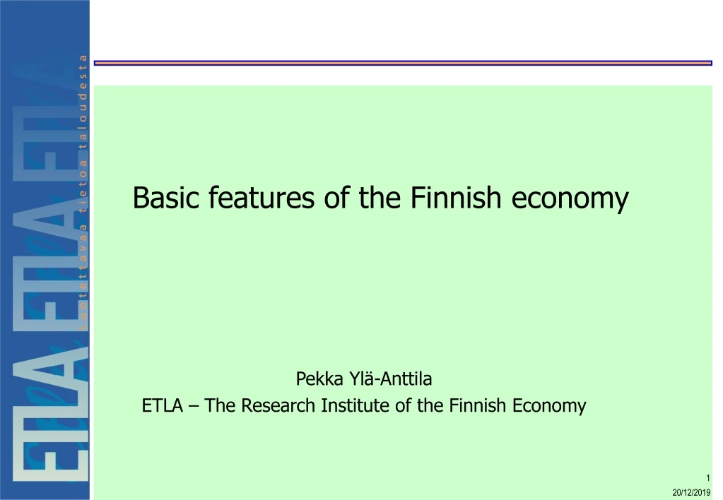 basic features of the finnish economy