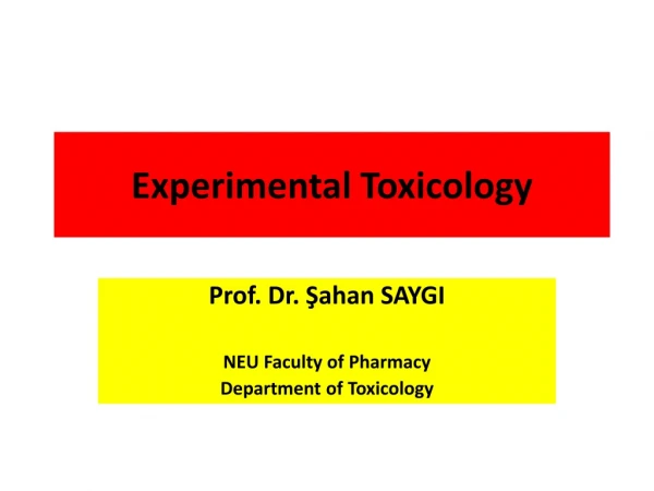 Experimental Toxicology
