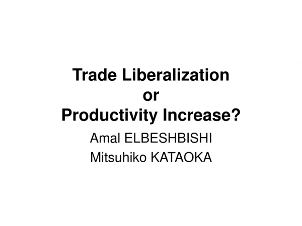 Trade Liberalization  or  Productivity Increase?