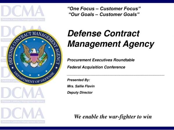 Defense Contract Management Agency Procurement Executives Roundtable