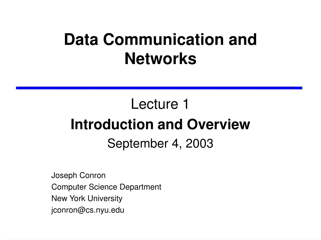 data communication and networks