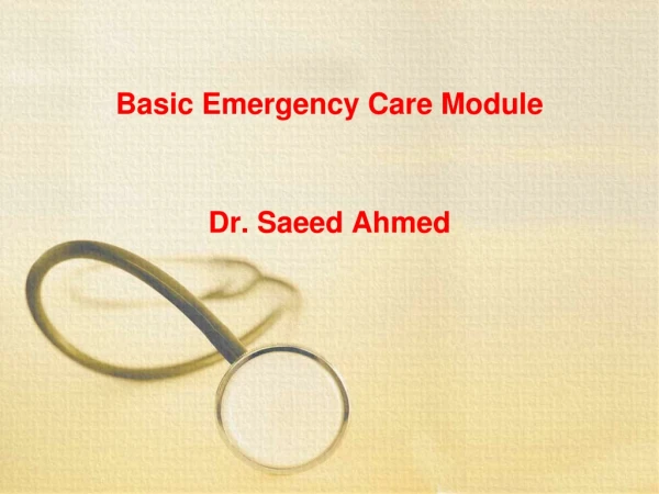 Basic Emergency Care Module