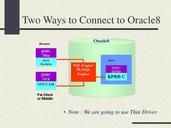 Two Ways to Connect to Oracle8