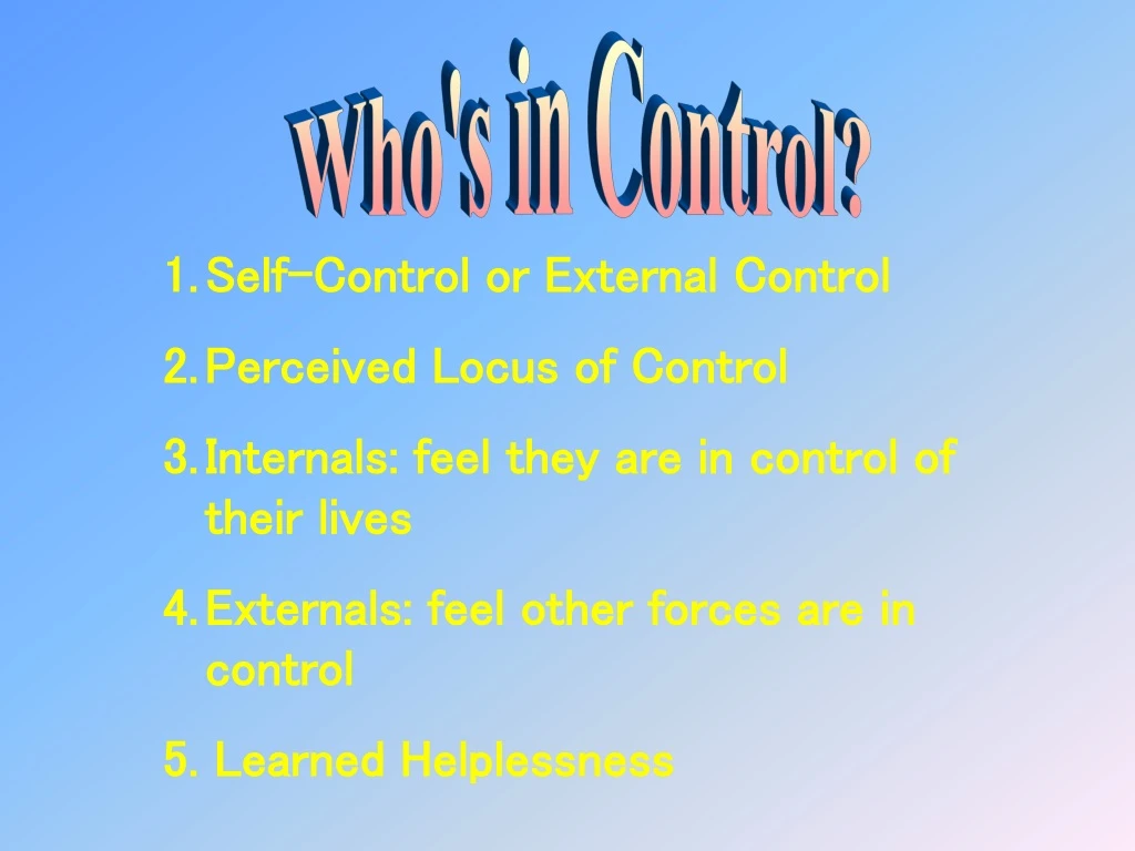 who s in control
