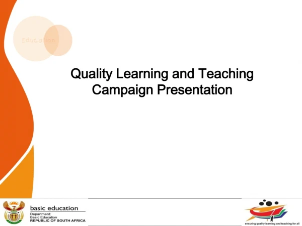 Quality Learning and Teaching Campaign Presentation