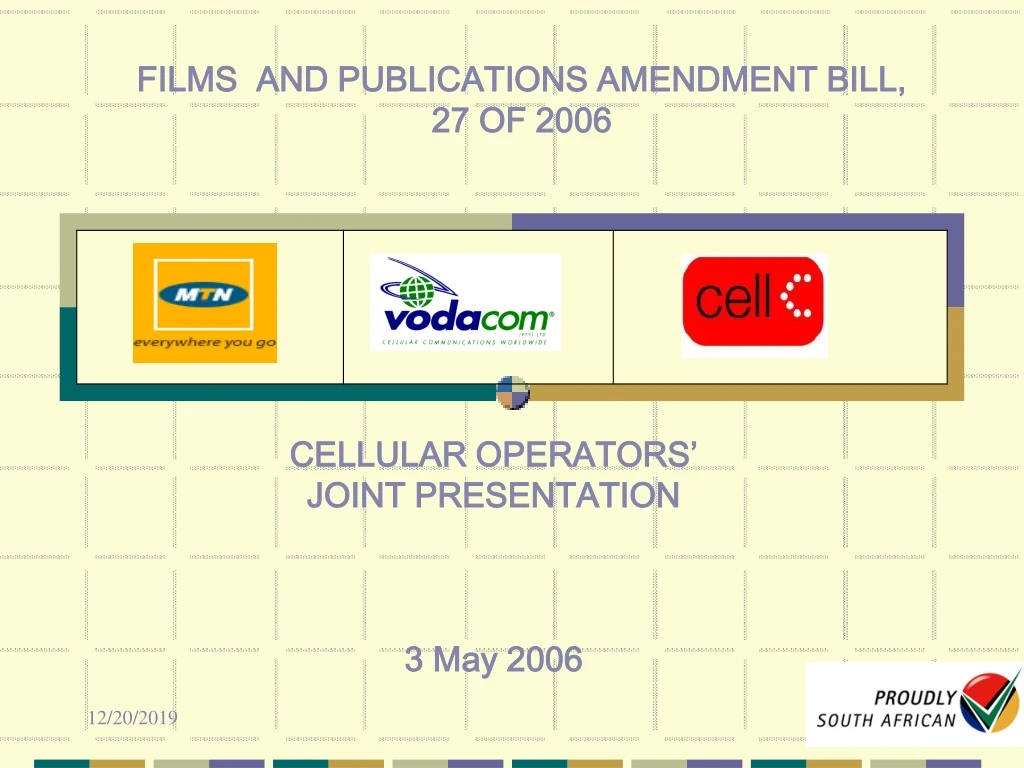 cellular operators joint presentation 3 may 2006
