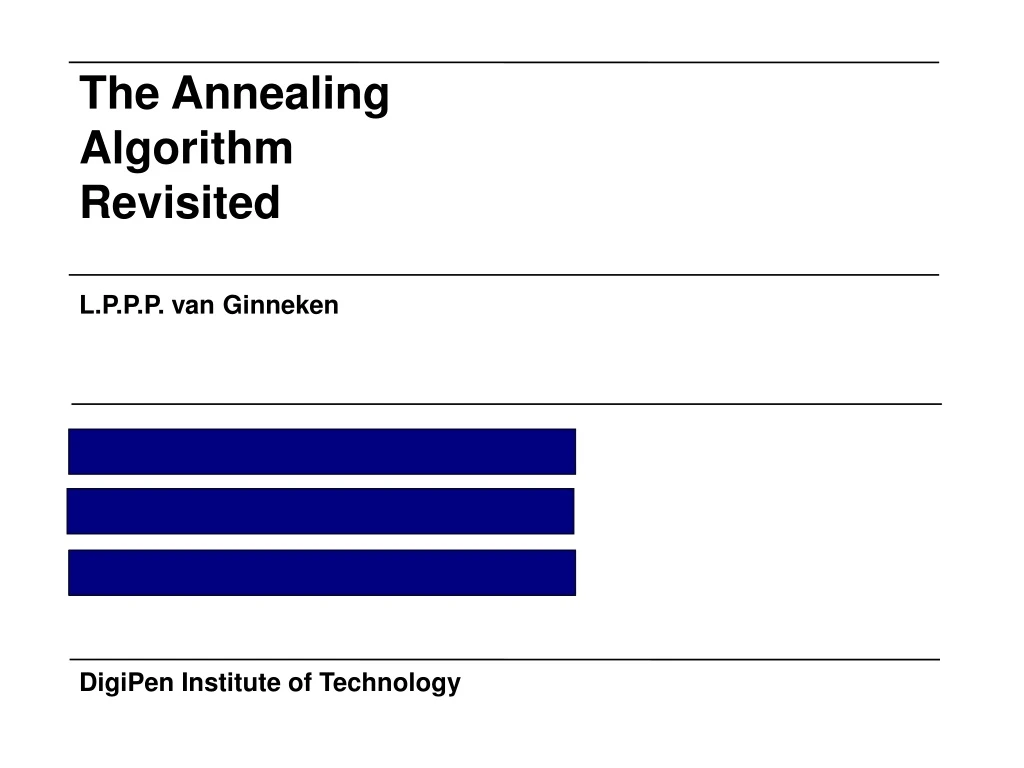 the annealing algorithm revisited