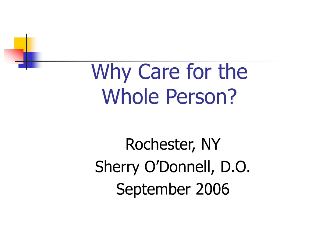 why care for the whole person