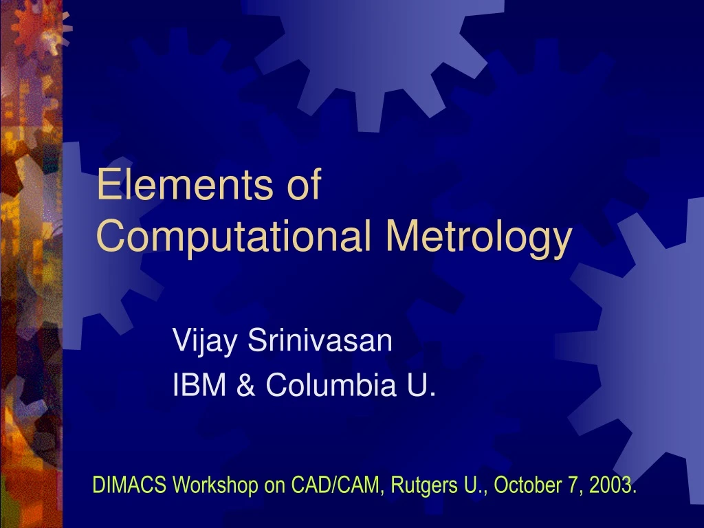 elements of computational metrology